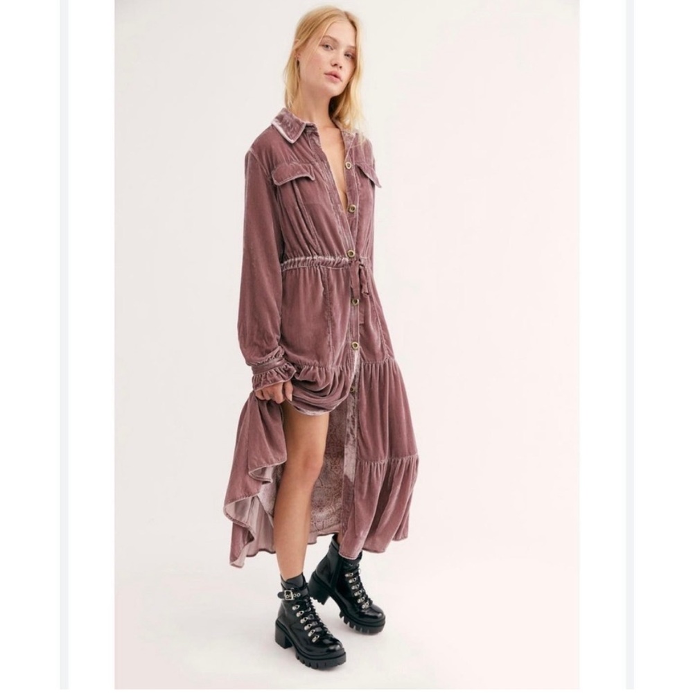 Free people Bella Donna Luxe Velvet Duster.